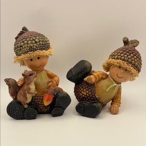 Adorable Fall Figurines with Squirrel